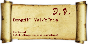 Dongó Valéria névjegykártya